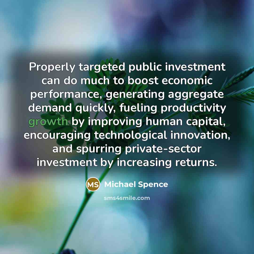 “Properly targeted public investment can do much to boost economic…” quote by Michael Spence