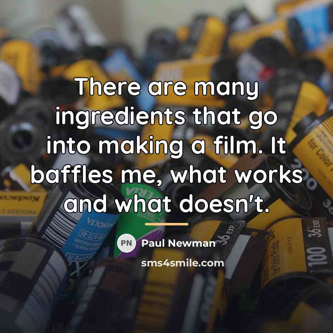 “There are many ingredients that go into making a film.…” quote by Paul Newman