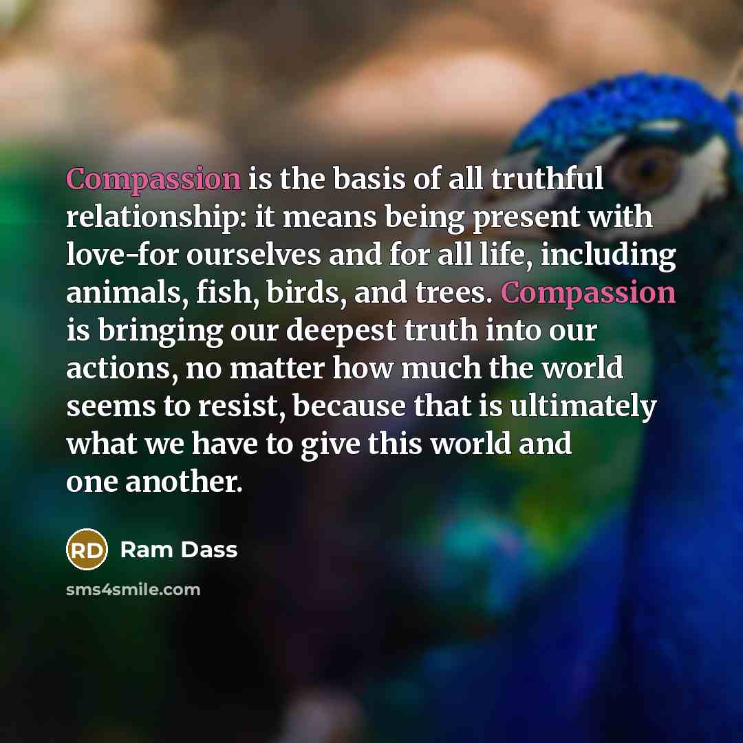 “Compassion is the basis of all truthful relationship: it means…” quote by Ram Dass