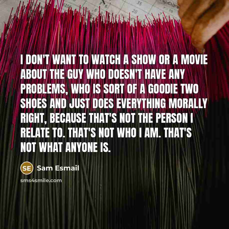 “I don't want to watch a show or a movie…” quote by Sam Esmail