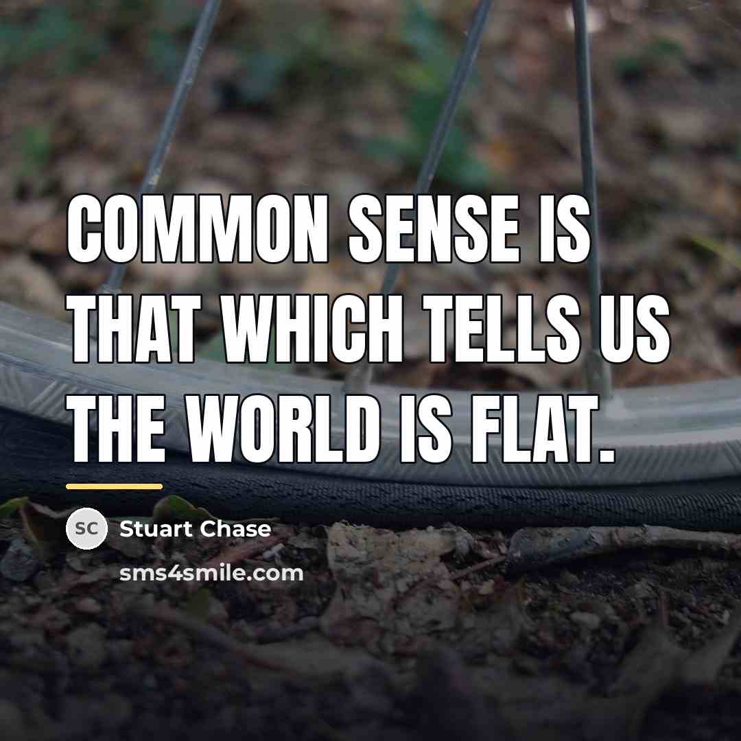 “Common sense is that which tells us the world is…” quote by Stuart Chase