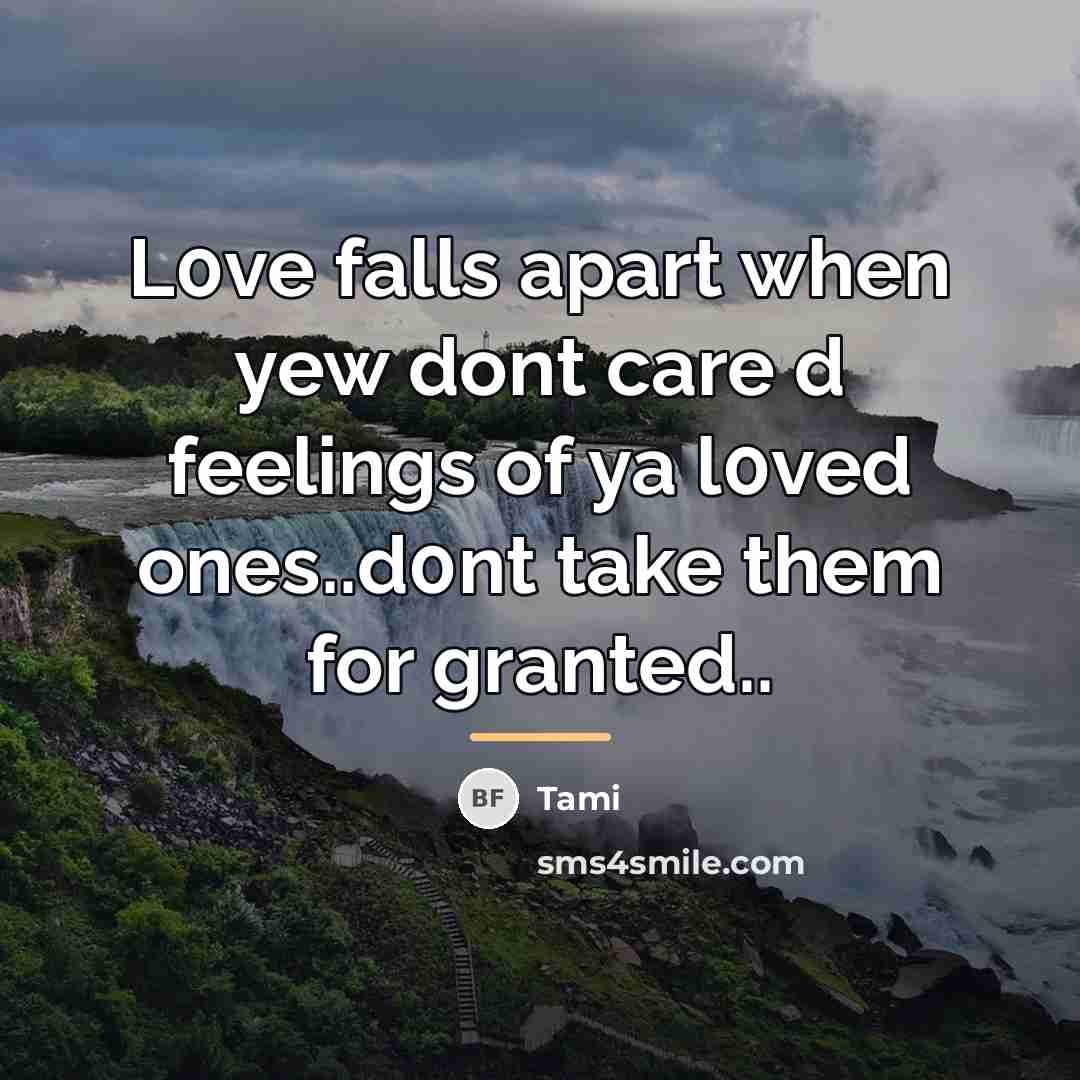 “L0ve falls apart when yew dont care d feelings of…” quote by Tami
