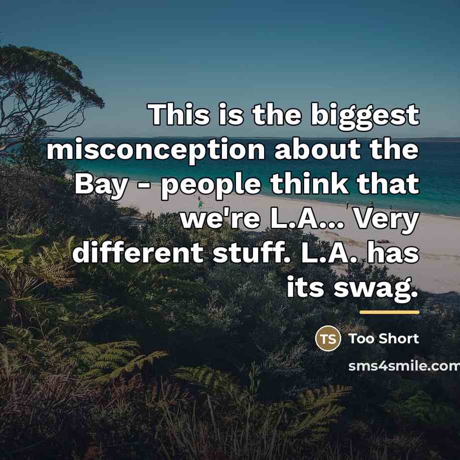 “This is the biggest misconception about the Bay - people…” quote by Too Short