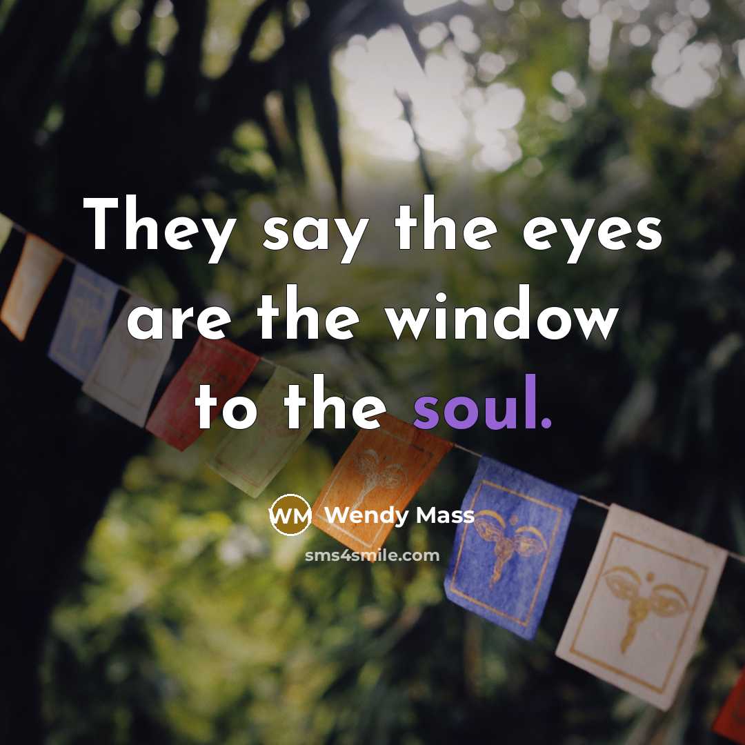 “They say the eyes are the window to the soul.…” quote by Wendy Mass