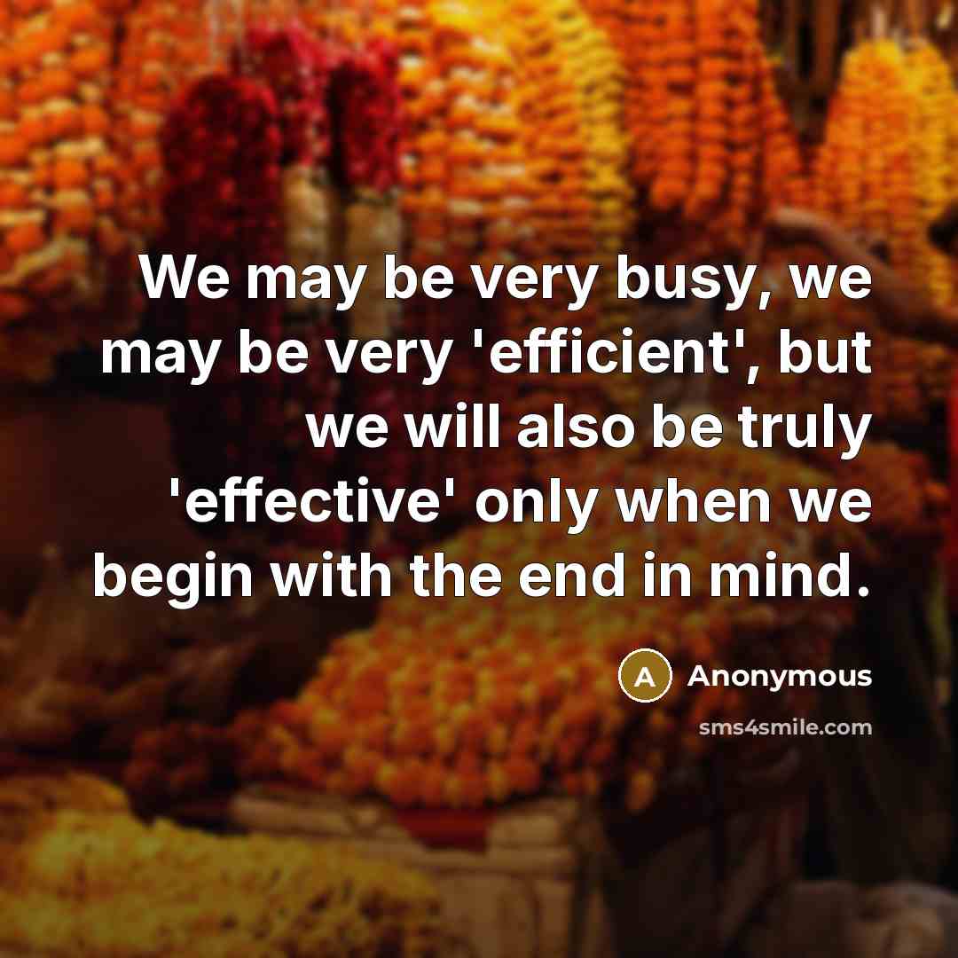 “We may be very busy, we may be very 'efficient',…” quote by Anonymous