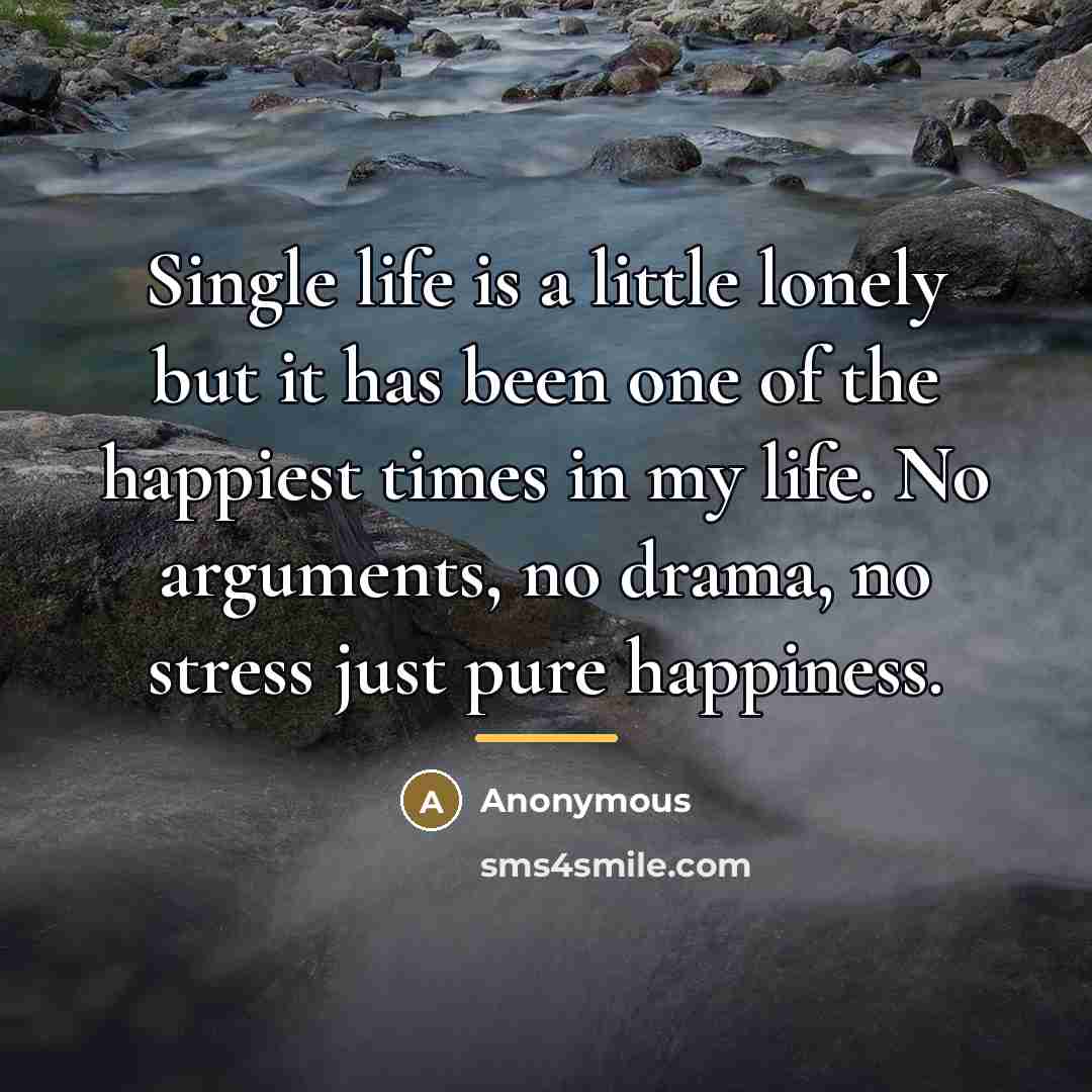 “Single life is a little lonely but it has been…” quote by Anonymous