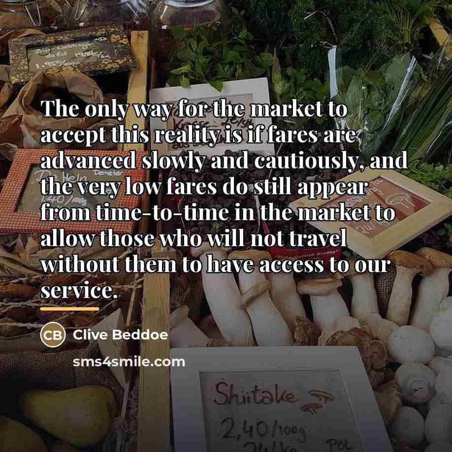“The only way for the market to accept this reality…” quote by Clive Beddoe