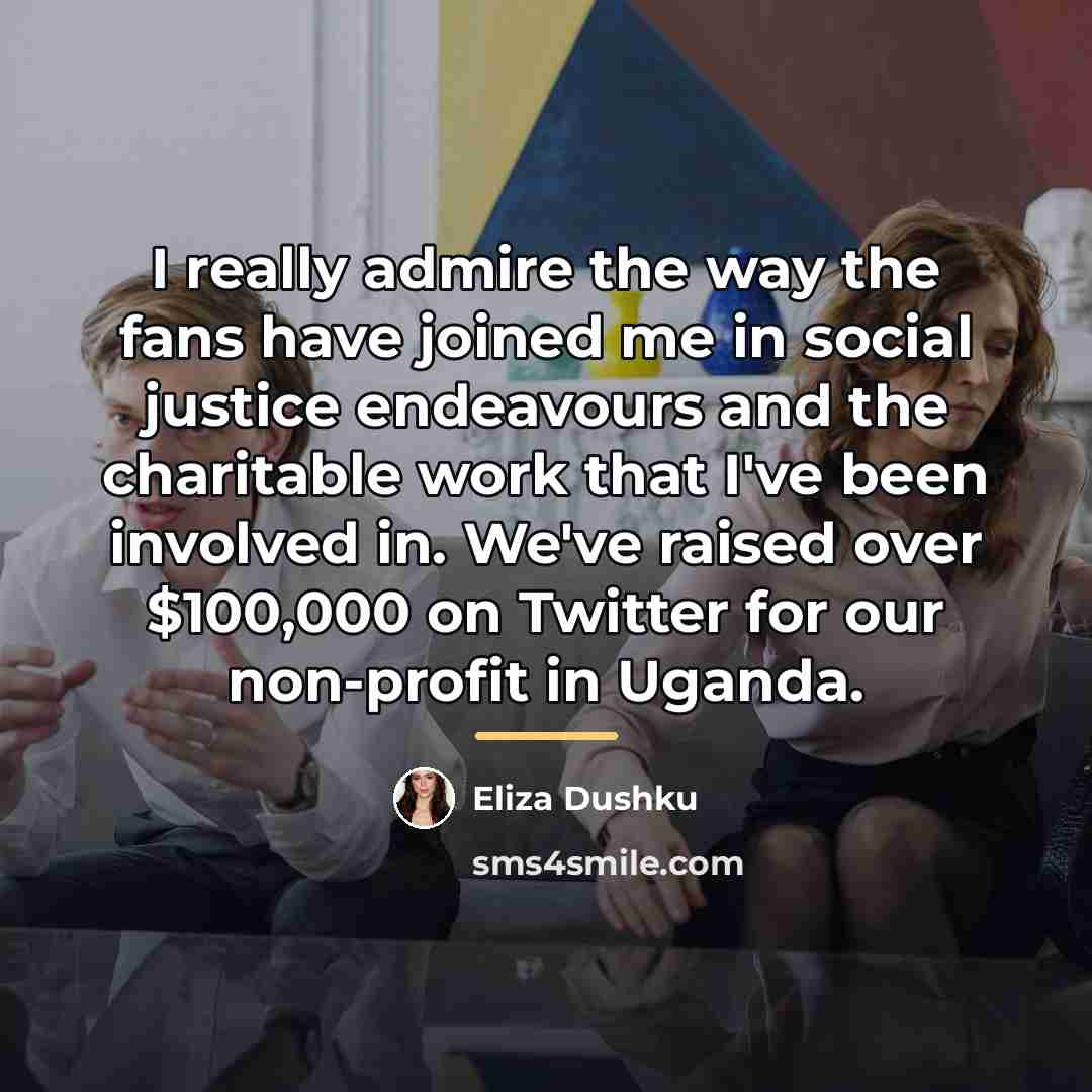 “I really admire the way the fans have joined me…” quote by Eliza Dushku