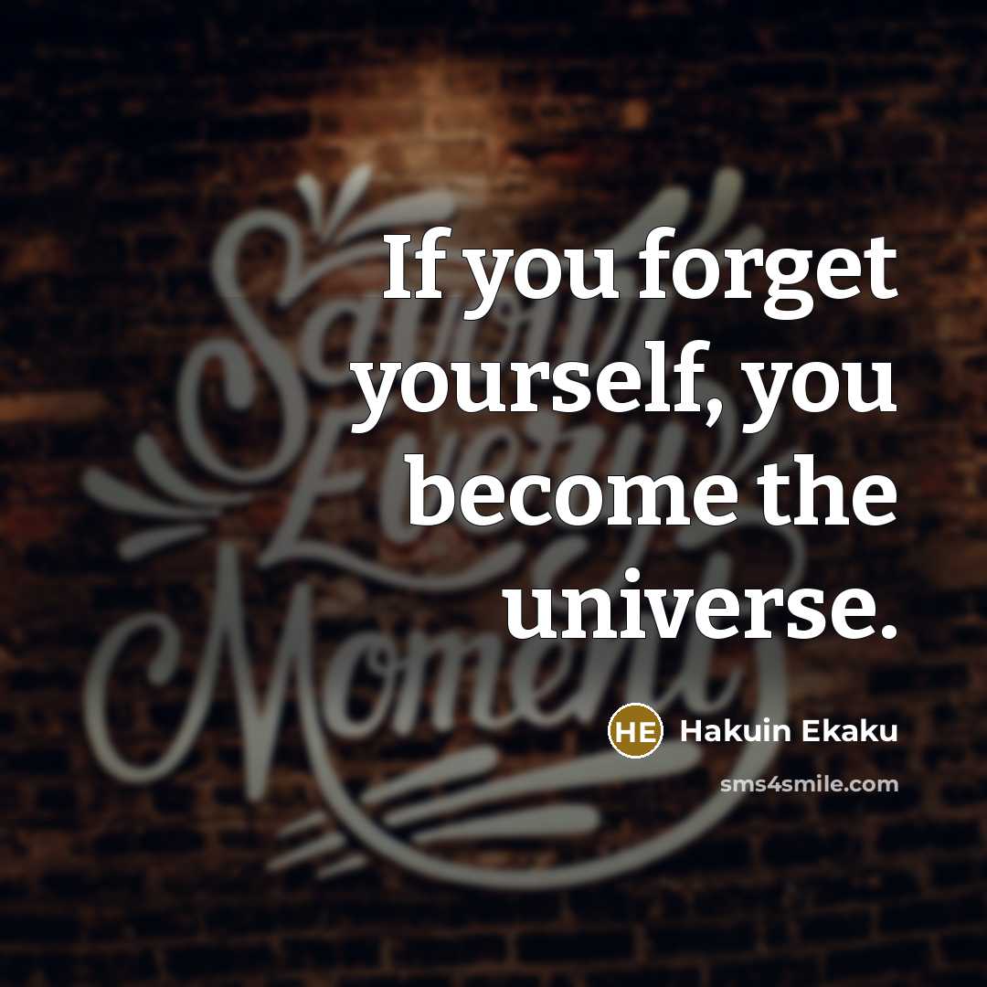 “If you forget yourself, you become the universe.…” quote by Hakuin Ekaku