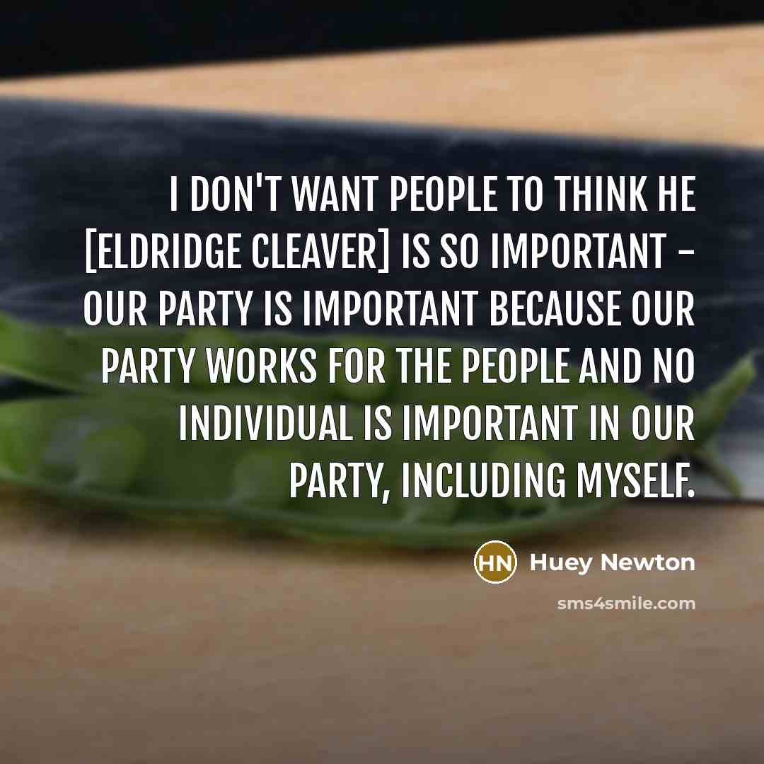 “I don't want people to think he [Eldridge Cleaver] is…” quote by Huey Newton