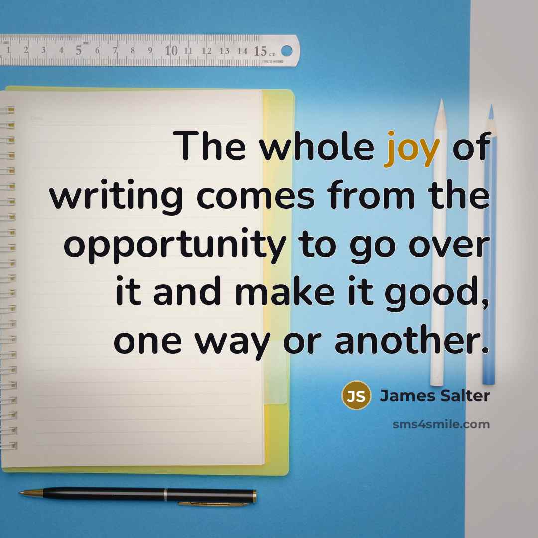“The whole joy of writing comes from the opportunity to…” quote by James Salter