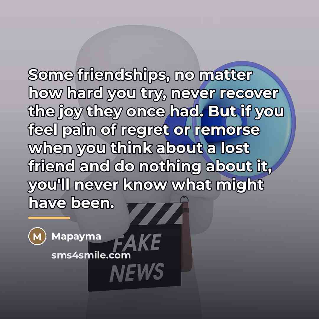 “Some friendships, no matter how hard you try, never recover…” quote by Mapayma