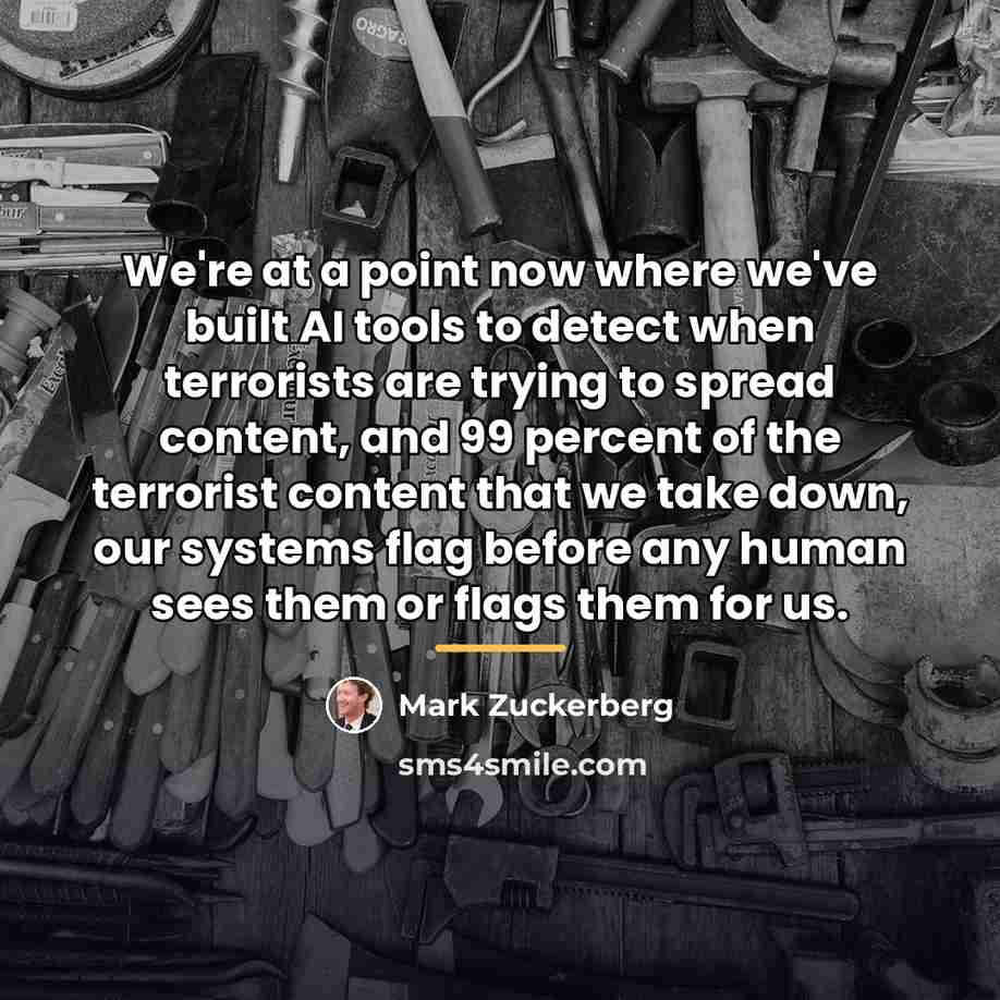 “We're at a point now where we've built AI tools…” quote by Mark Zuckerberg