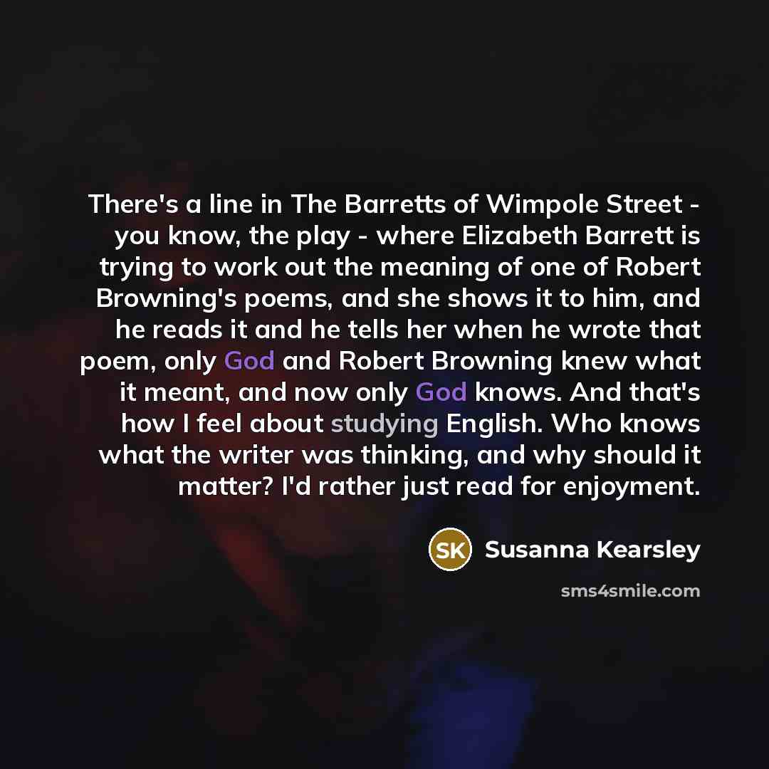 “There's a line in The Barretts of Wimpole Street -…” quote by Susanna Kearsley