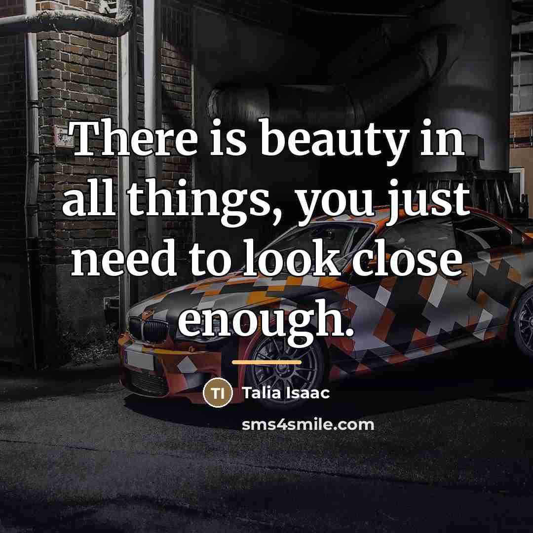 “There is beauty in all things, you just need to…” quote by Talia Isaac