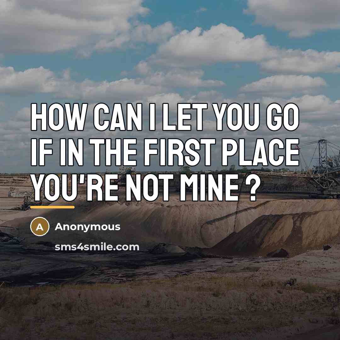 “How can I let you go if in the first…” quote by Anonymous