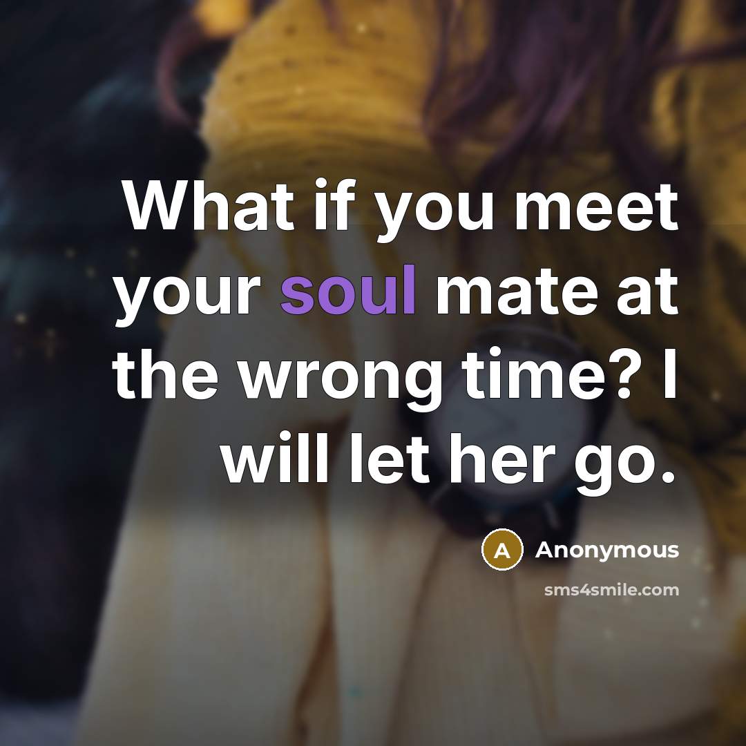 “What if you meet your soul mate at the wrong…” quote by Anonymous