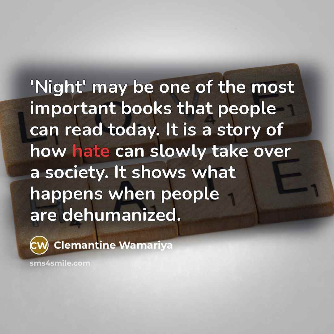 “'Night' may be one of the most important books that…” quote by Clemantine Wamariya