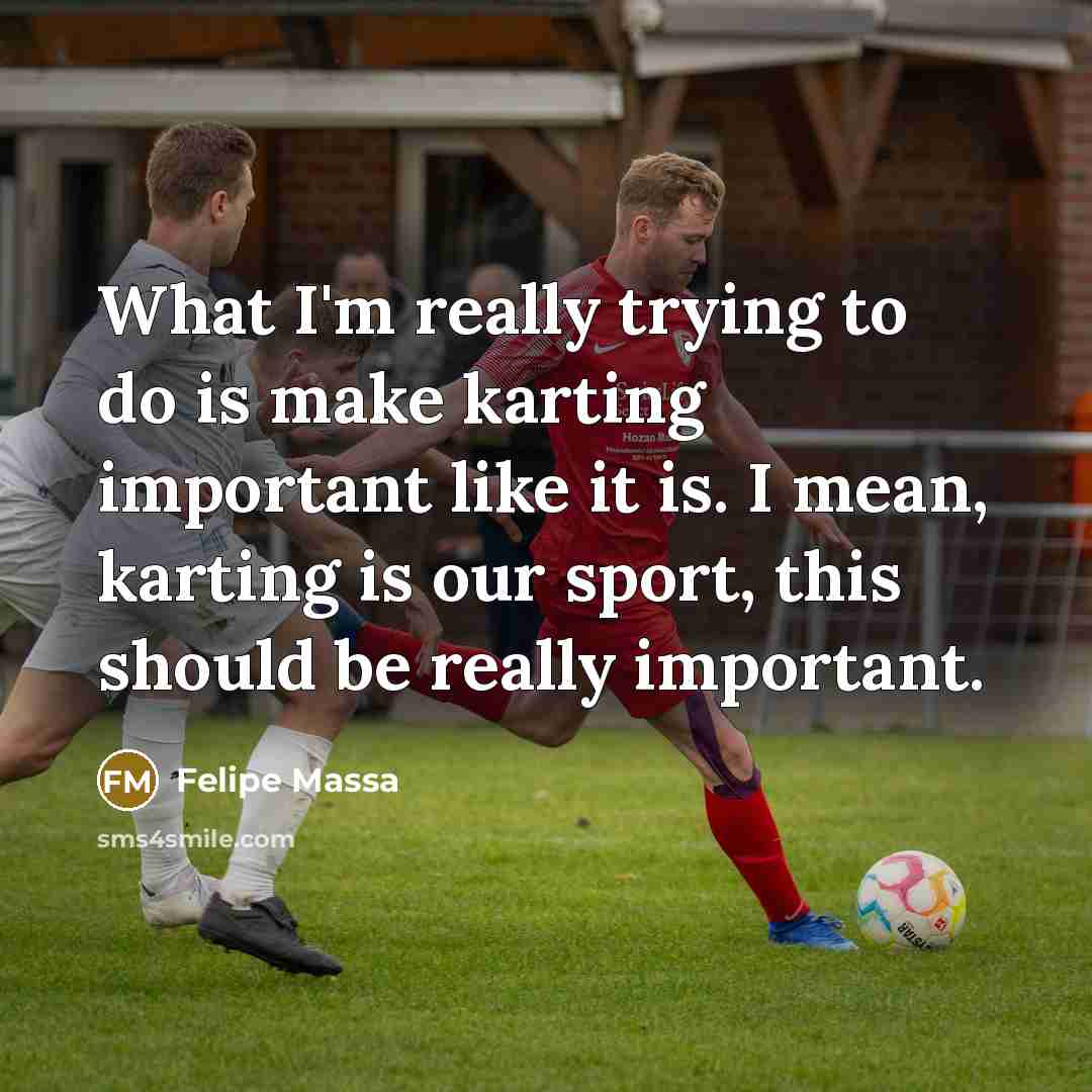 “What I'm really trying to do is make karting important…” quote by Felipe Massa