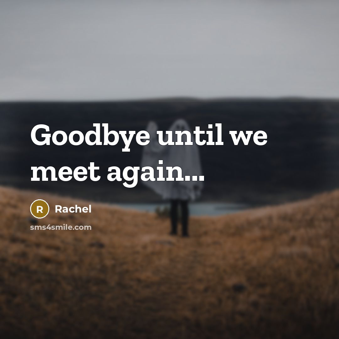 “Goodbye until we meet again...…” quote by Rachel
