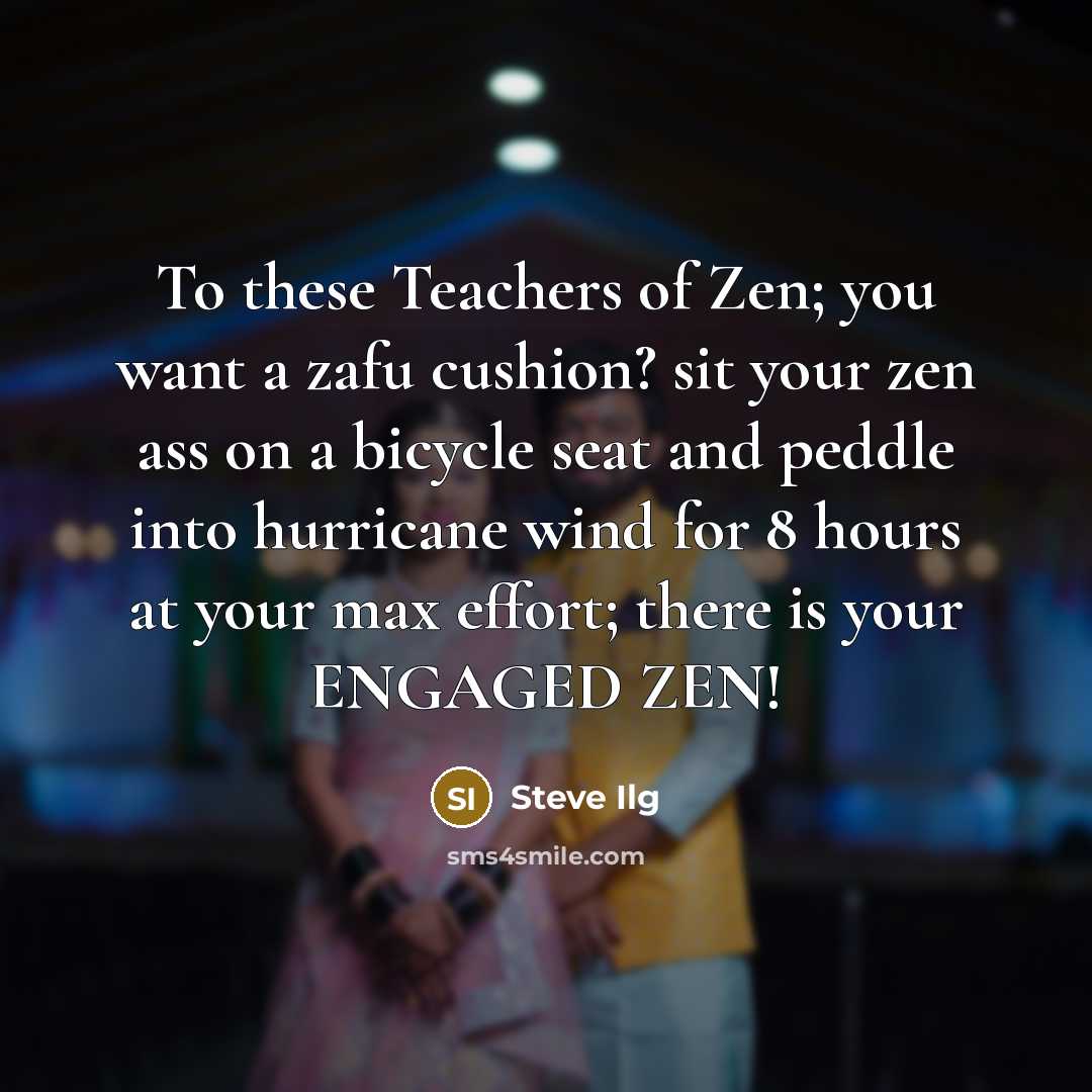 “To these Teachers of Zen; you want a zafu cushion?…” quote by Steve Ilg