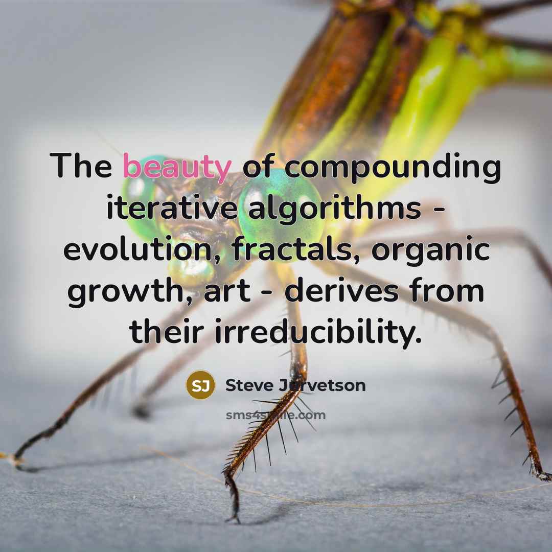 “The beauty of compounding iterative algorithms - evolution, fractals, organic…” quote by Steve Jurvetson