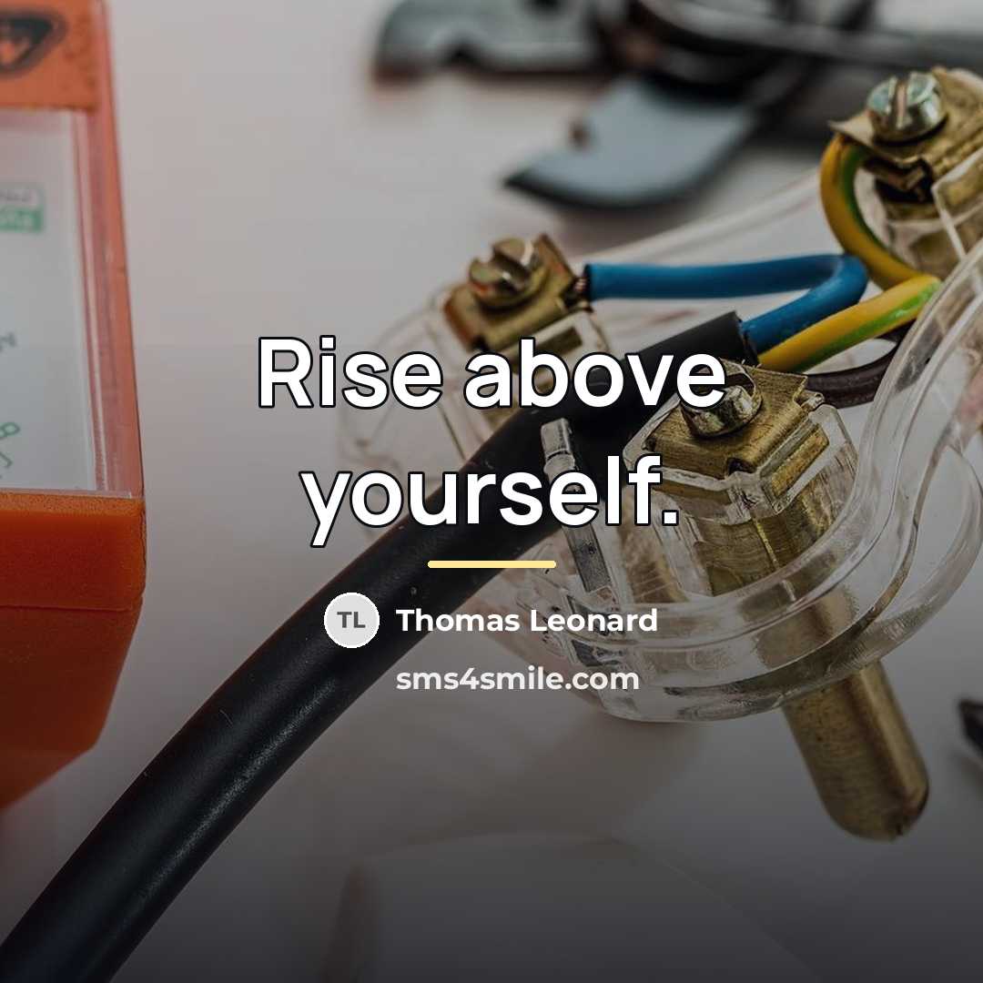 “Rise above yourself.…” quote by Thomas Leonard
