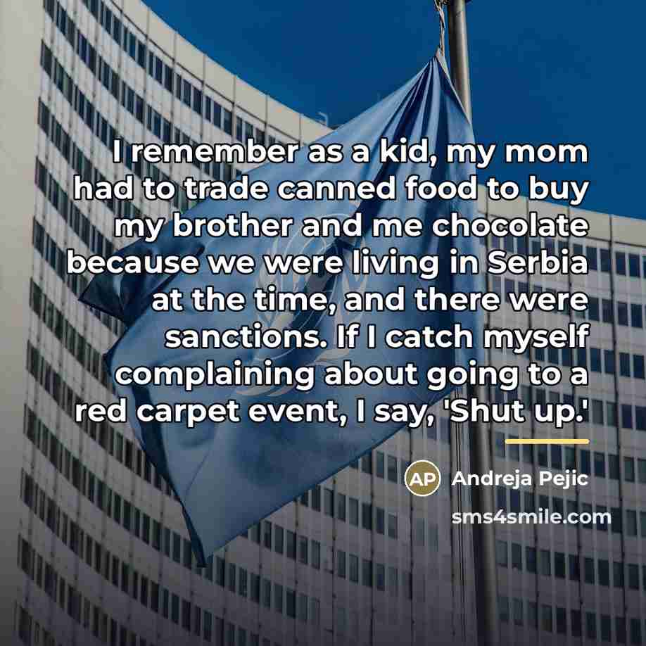 “I remember as a kid, my mom had to trade…” quote by Andreja Pejic
