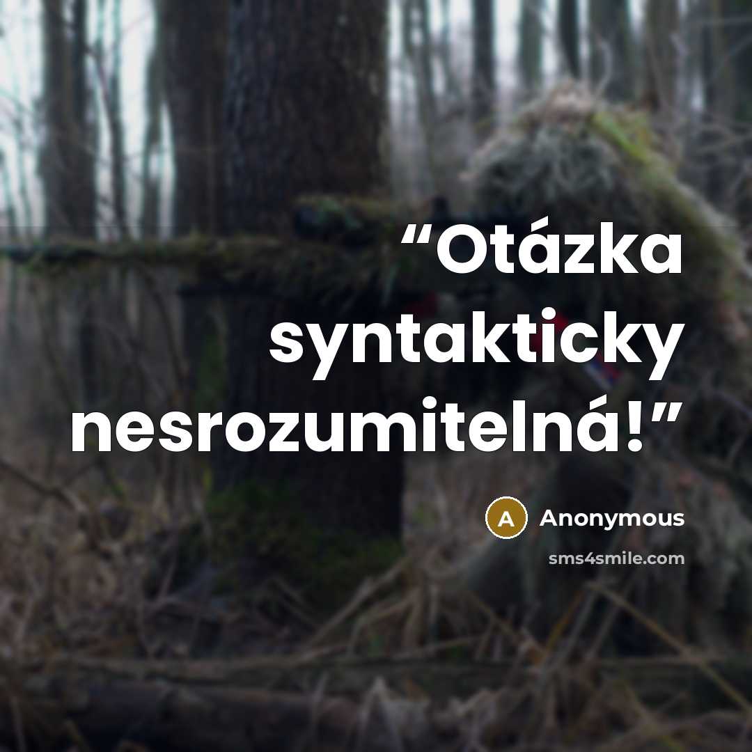 “Otázka syntakticky nesrozumitelná!” quote by Anonymous