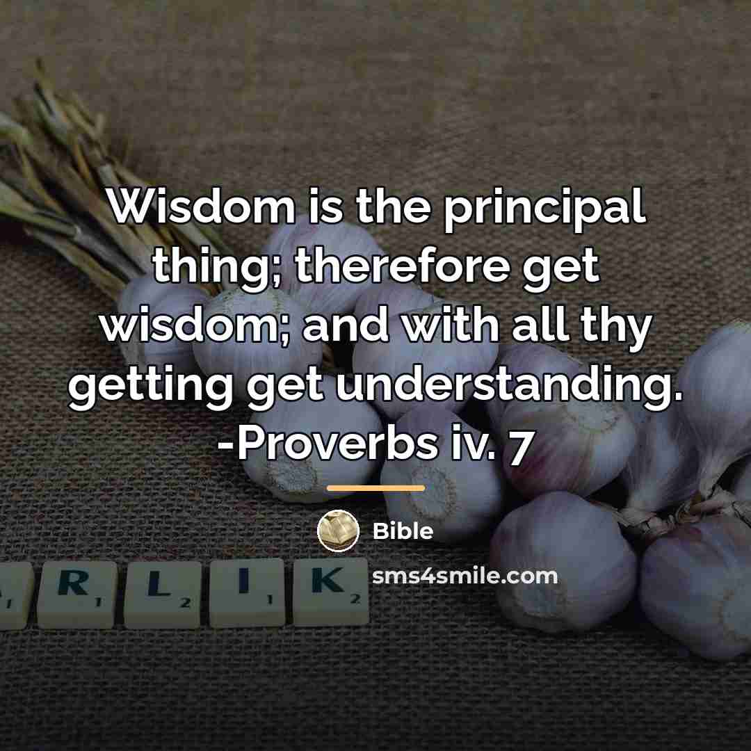 “Wisdom is the principal thing; therefore get wisdom; and with…” quote by Bible