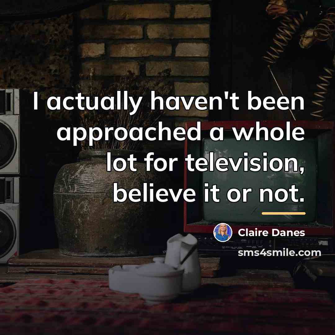 “I actually haven't been approached a whole lot for television,…” quote by Claire Danes