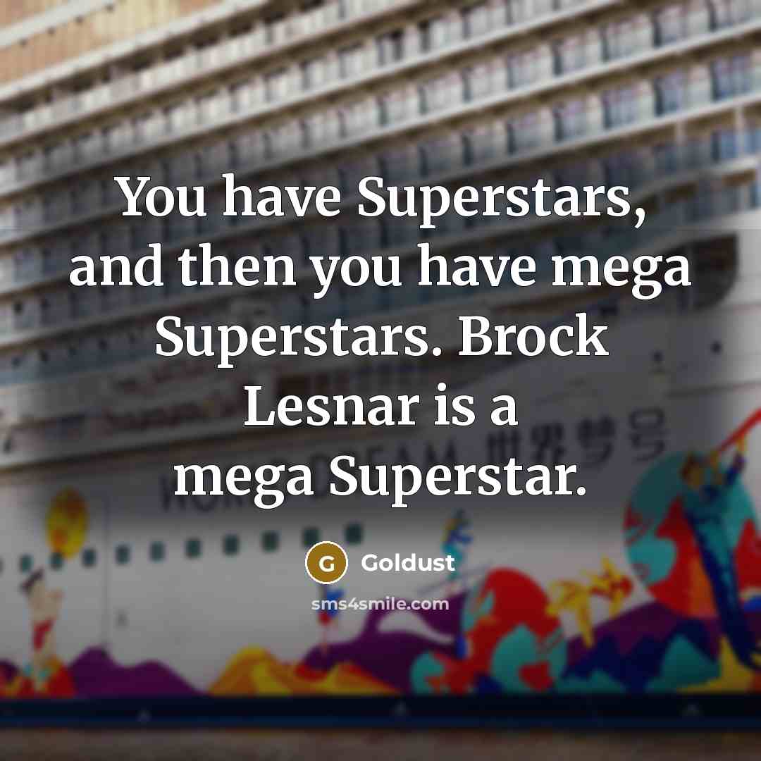 “You have Superstars, and then you have mega Superstars. Brock…” quote by Goldust