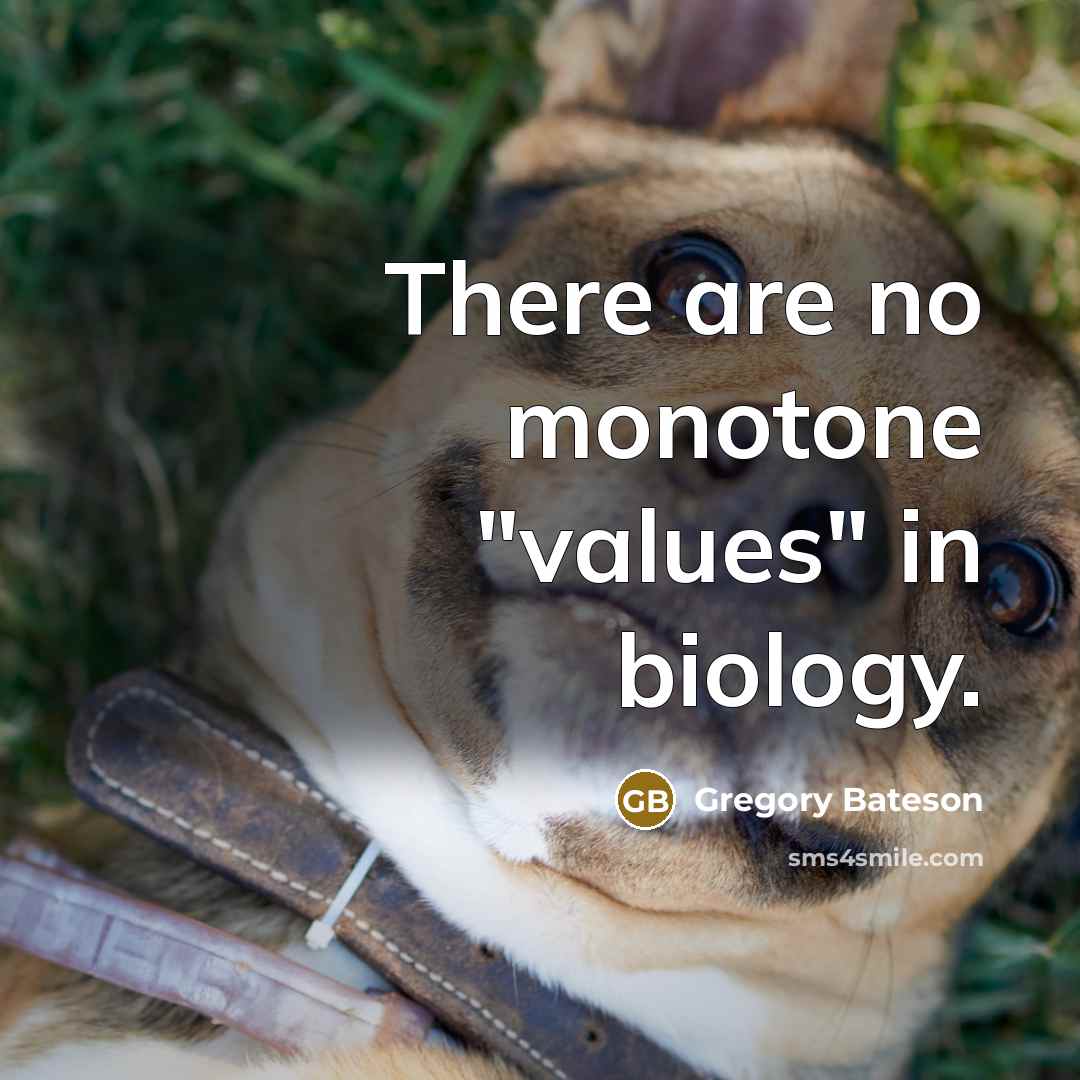 “There are no monotone "values" in biology.…” quote by Gregory Bateson
