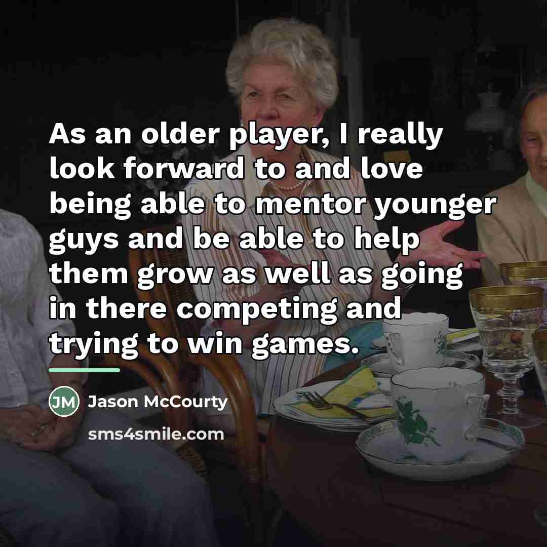 “As an older player, I really look forward to and…” quote by Jason McCourty