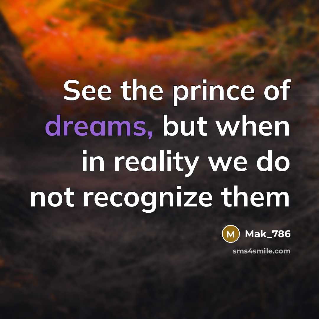 “See the prince of dreams, but when in reality we…” quote by Mak_786