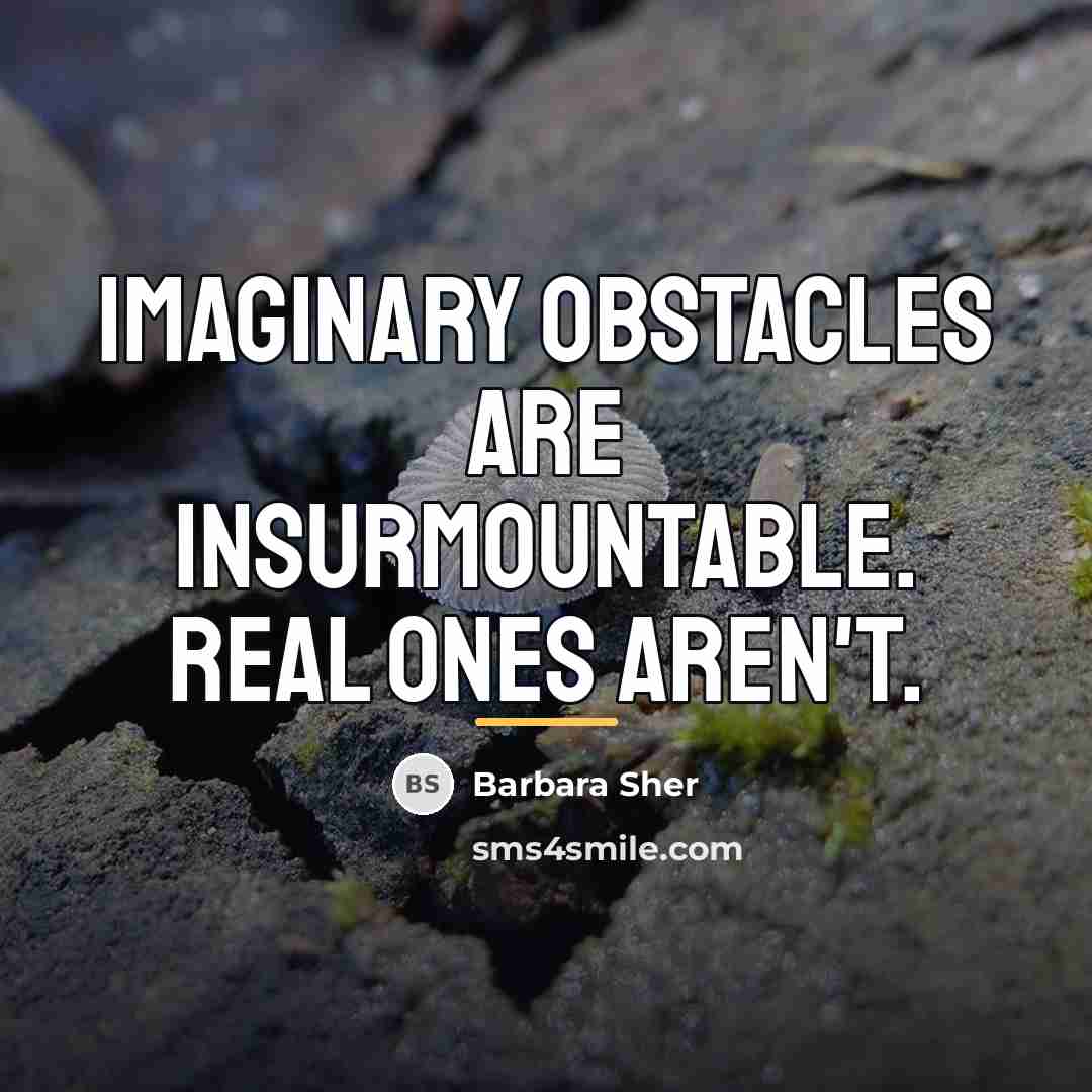 “Imaginary obstacles are insurmountable. Real ones aren't.…” quote by Barbara Sher