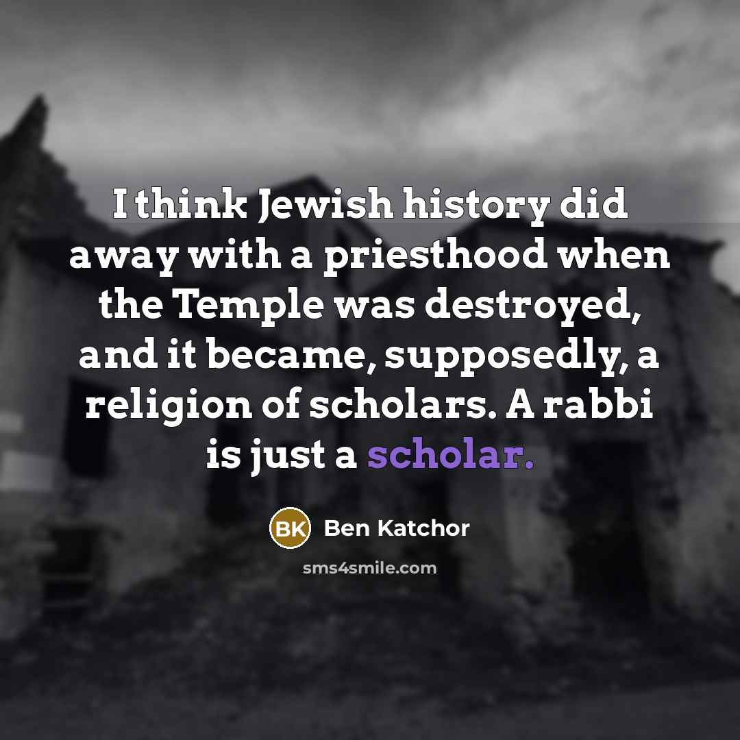 “I think Jewish history did away with a priesthood when…” quote by Ben Katchor