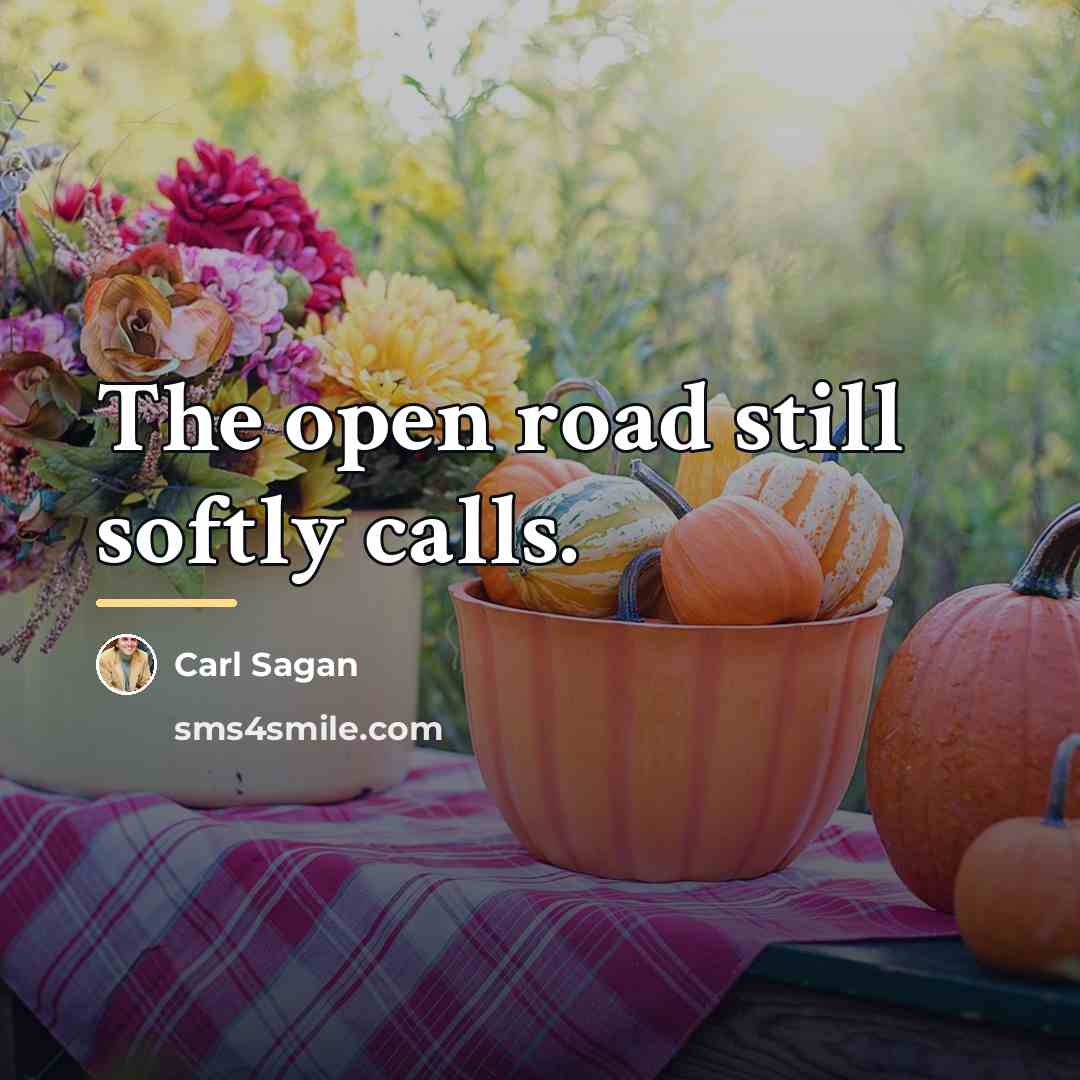 “The open road still softly calls.…” quote by Carl Sagan