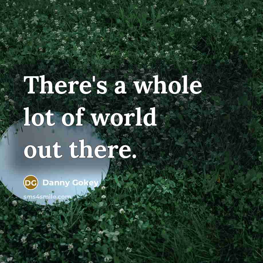 “There's a whole lot of world out there.” quote by Danny Gokey