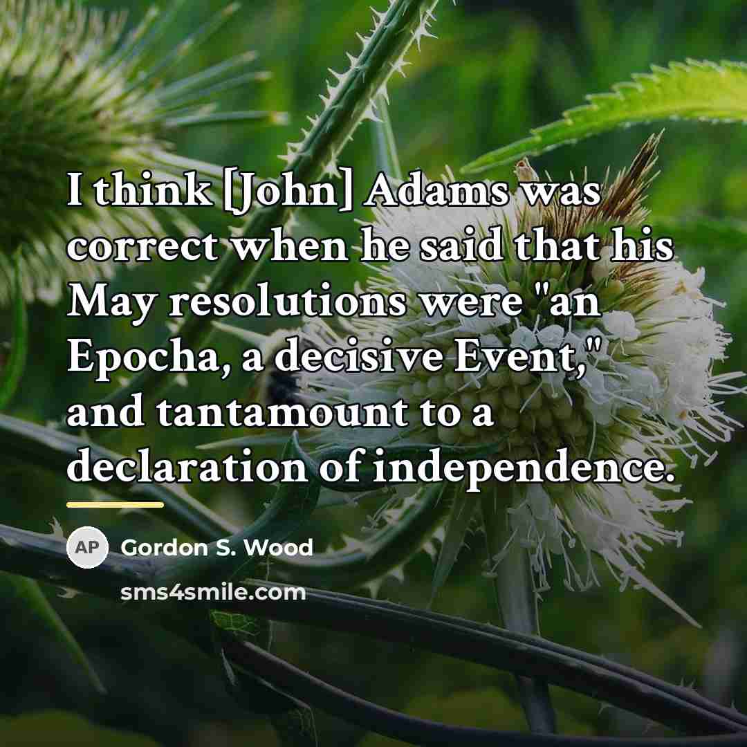 “I think [John] Adams was correct when he said that…” quote by Gordon S. Wood