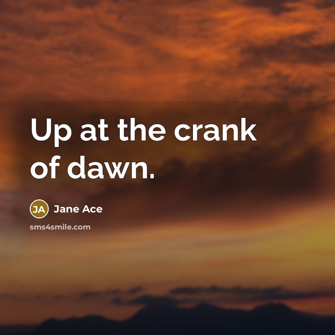 “Up at the crank of dawn.…” quote by Jane Ace
