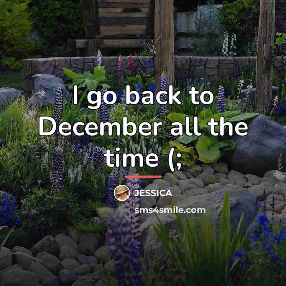 “I go back to December all the time (;…” quote by Jessica