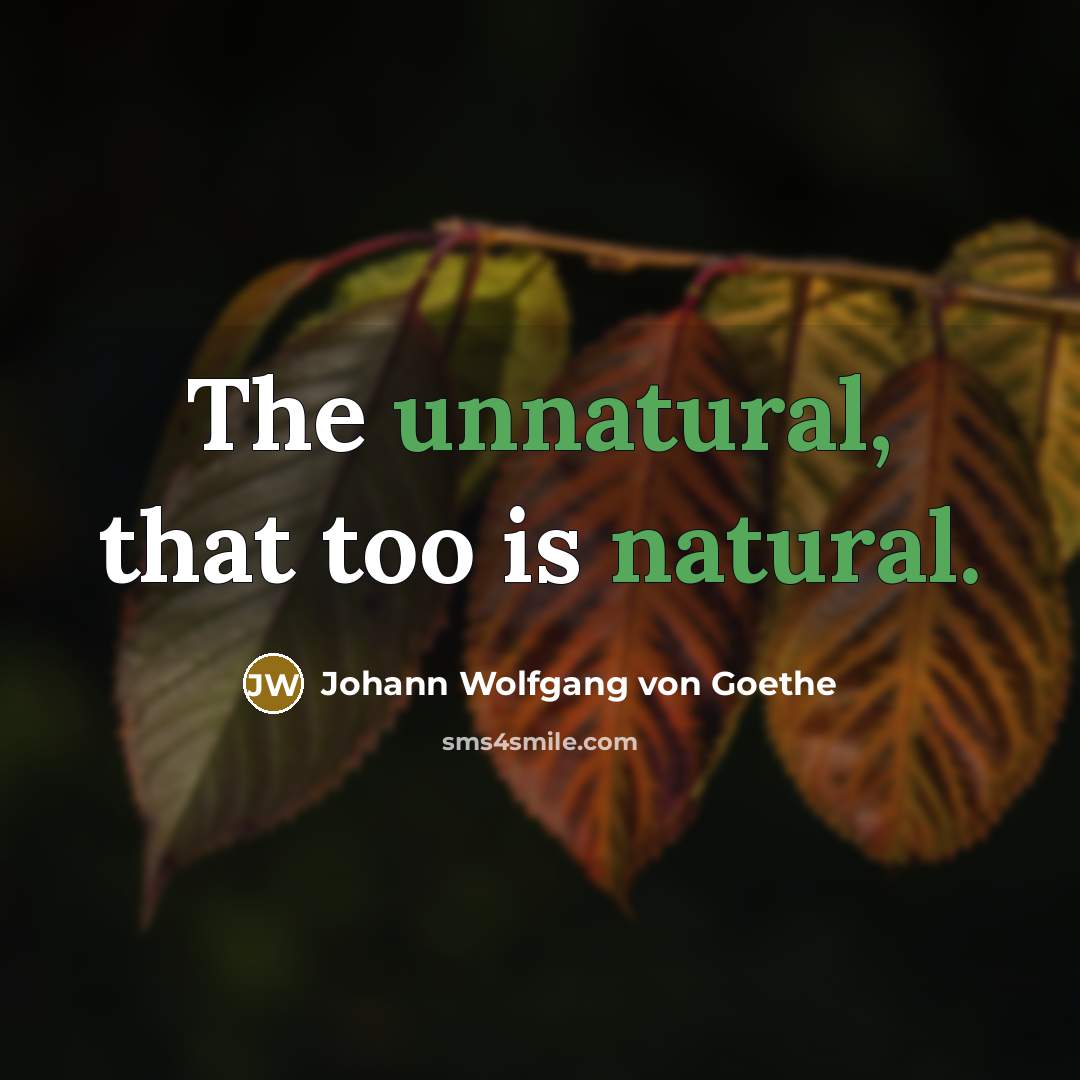 “The unnatural, that too is natural.…” quote by Johann Wolfgang von Goethe