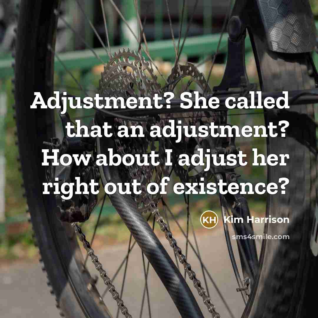 “Adjustment? She called that an adjustment? How about I adjust her right out of existence?” quote by Kim Harrison