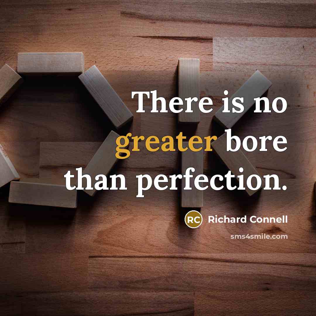 “There is no greater bore than perfection.” quote by Richard Connell
