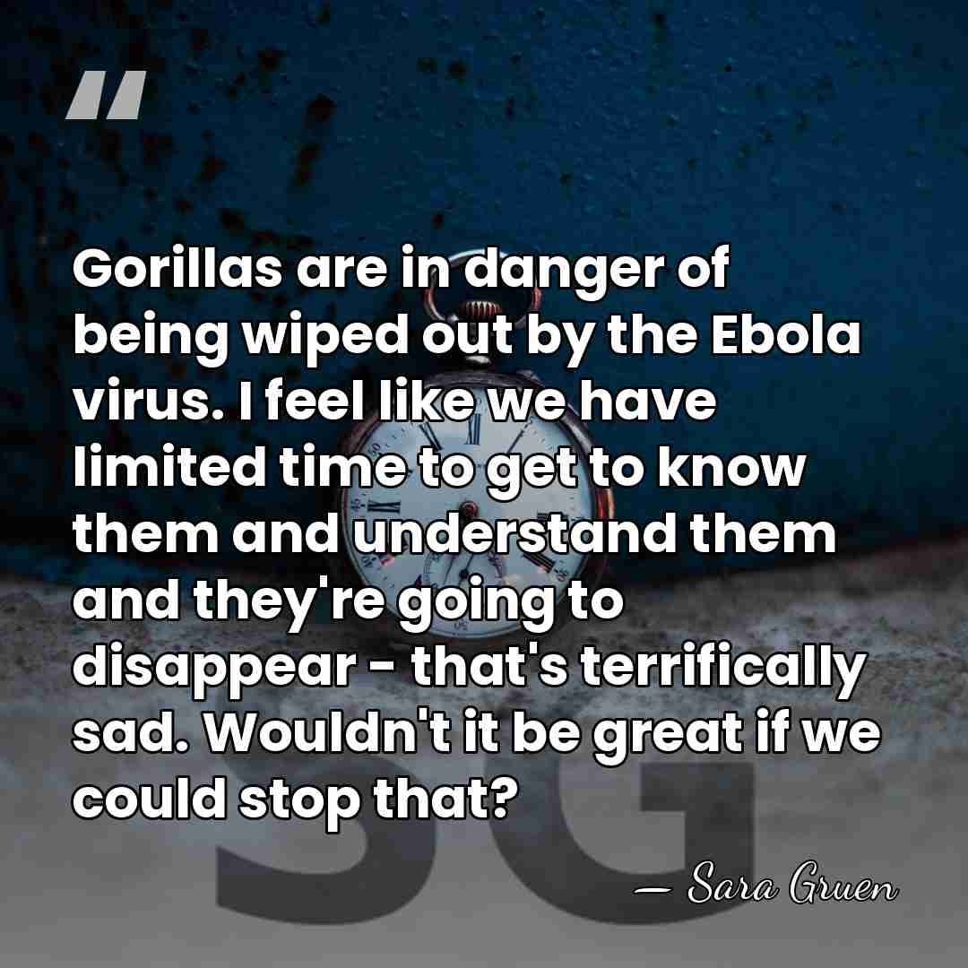 Gorillas are in danger of being wiped out by the Ebola virus.&hellip; - Sara Gruen