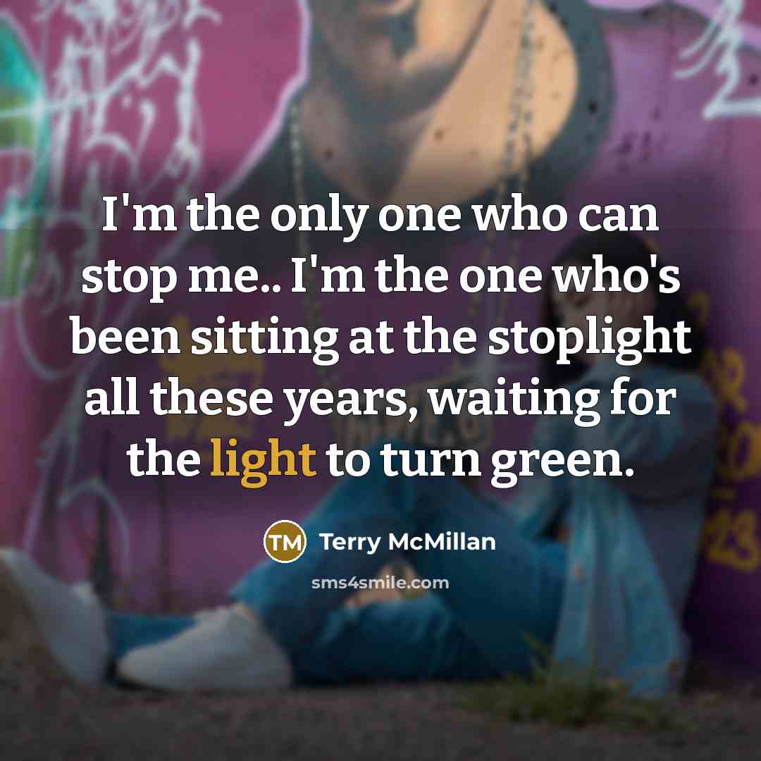 “I'm the only one who can stop me.. I'm the…” quote by Terry McMillan