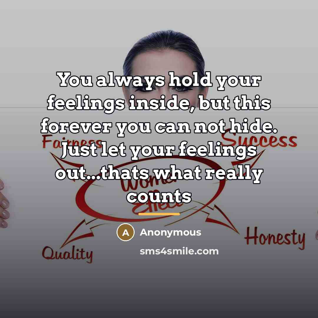 “You always hold your feelings inside, but this forever you…” quote by Anonymous