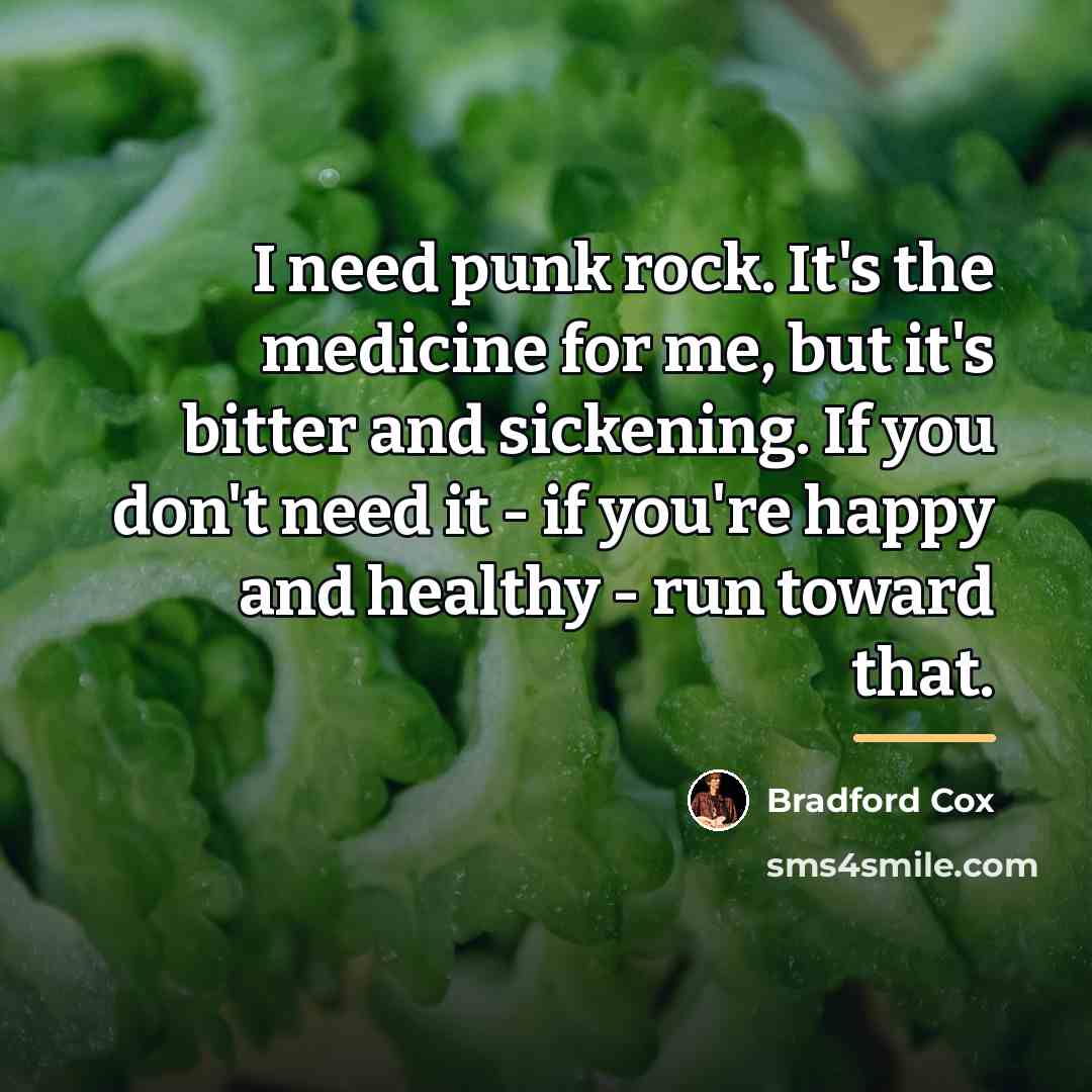 “I need punk rock. It's the medicine for me, but…” quote by Bradford Cox