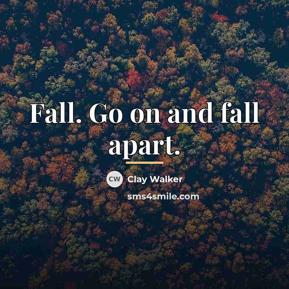 “Fall. Go on and fall apart.…” quote by Clay Walker